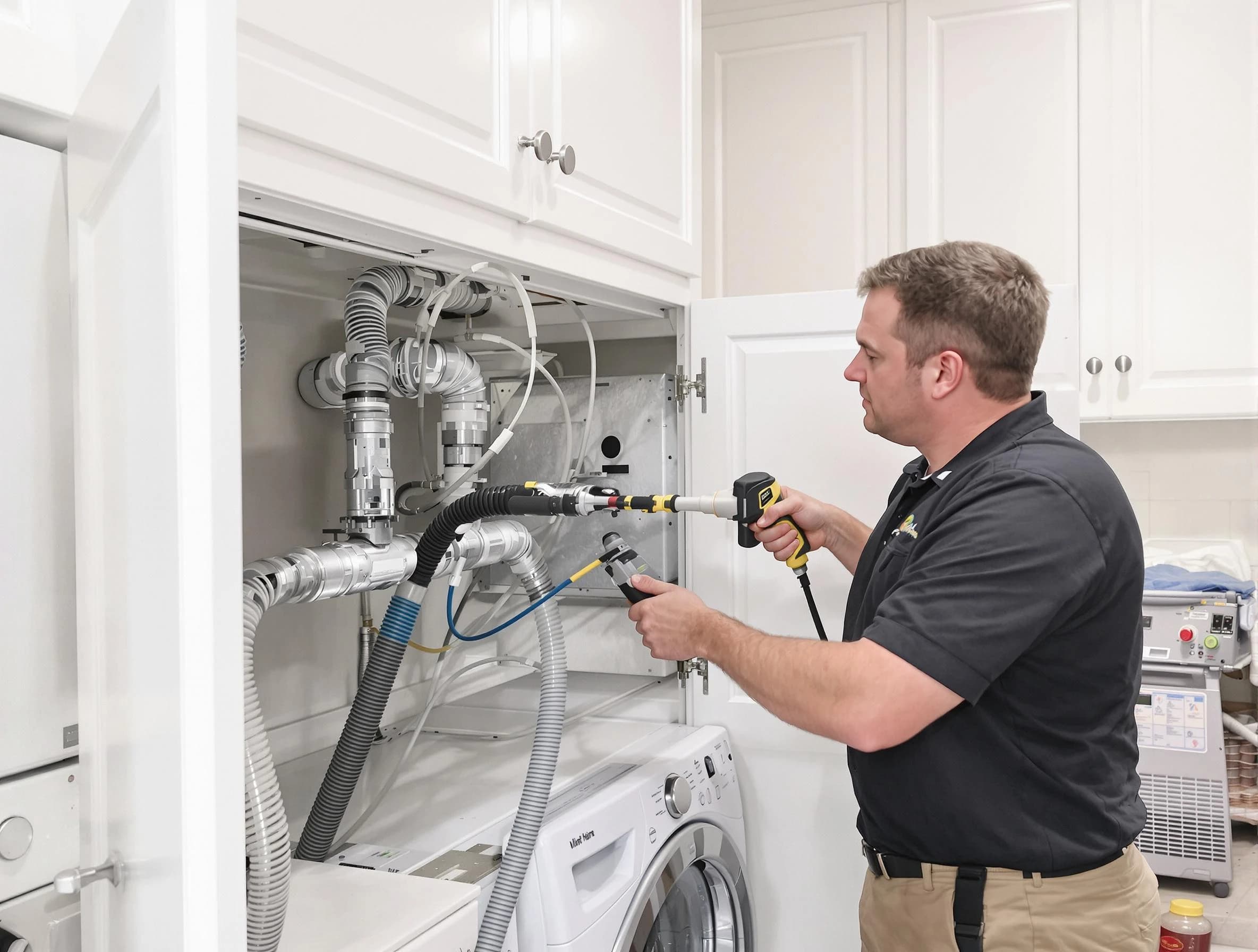 Bridgewater Dryer Vent Cleaning professional removing severe blockage from a clogged dryer vent in Bridgewater