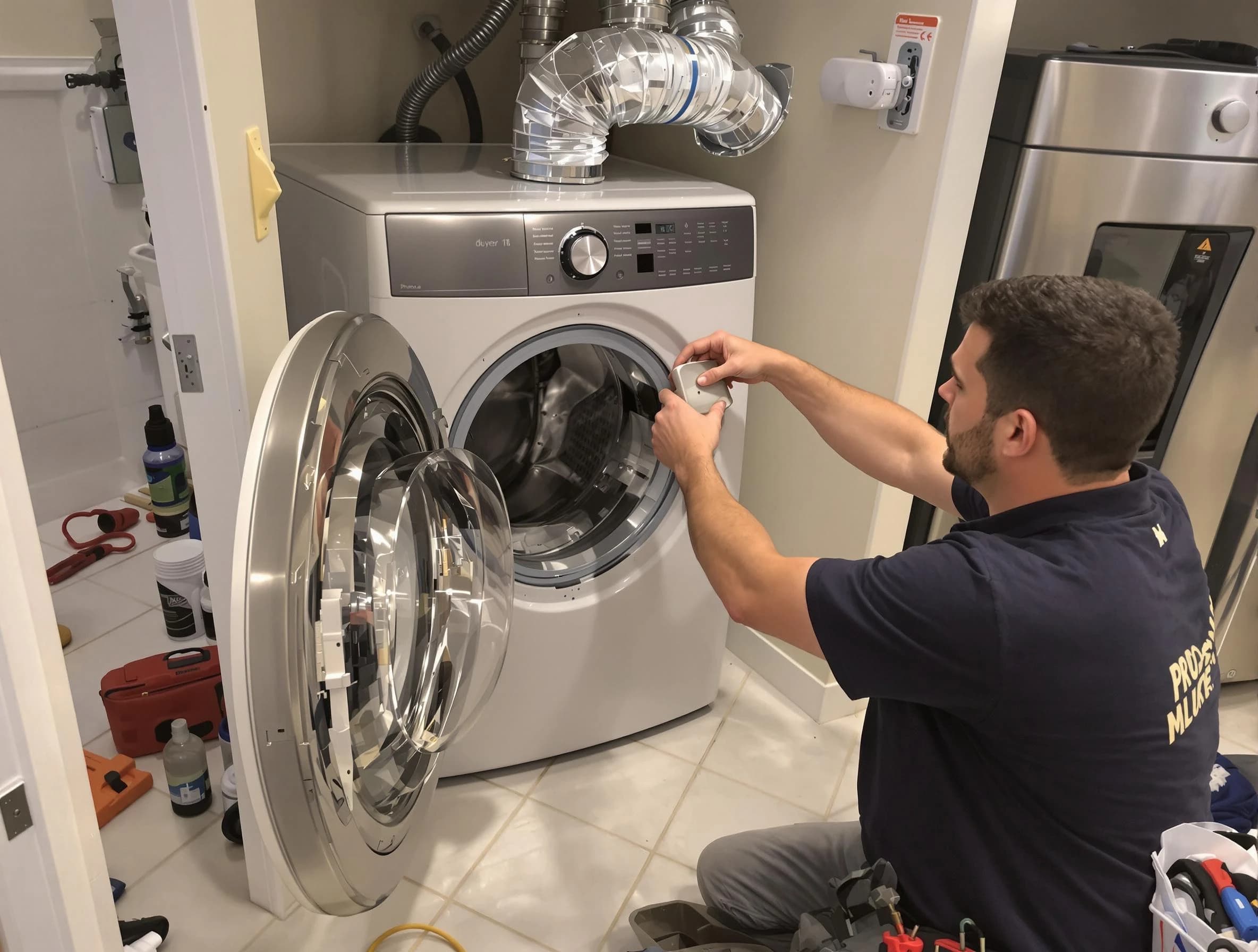 Bridgewater Dryer Vent Cleaning technician performing precise dryer vent hose installation in Bridgewater