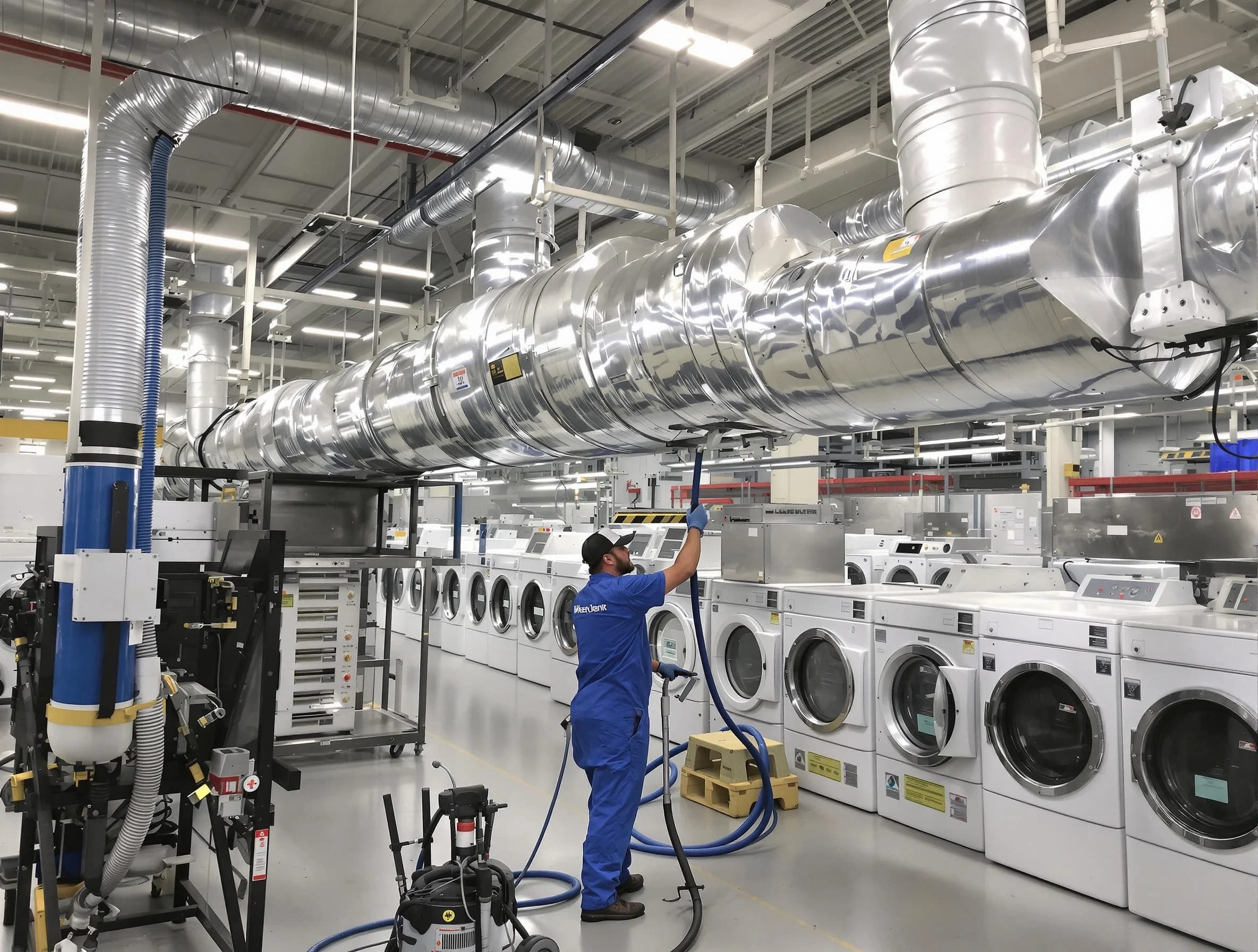 Bridgewater Dryer Vent Cleaning team performing heavy-duty industrial dryer vent cleaning in Bridgewater