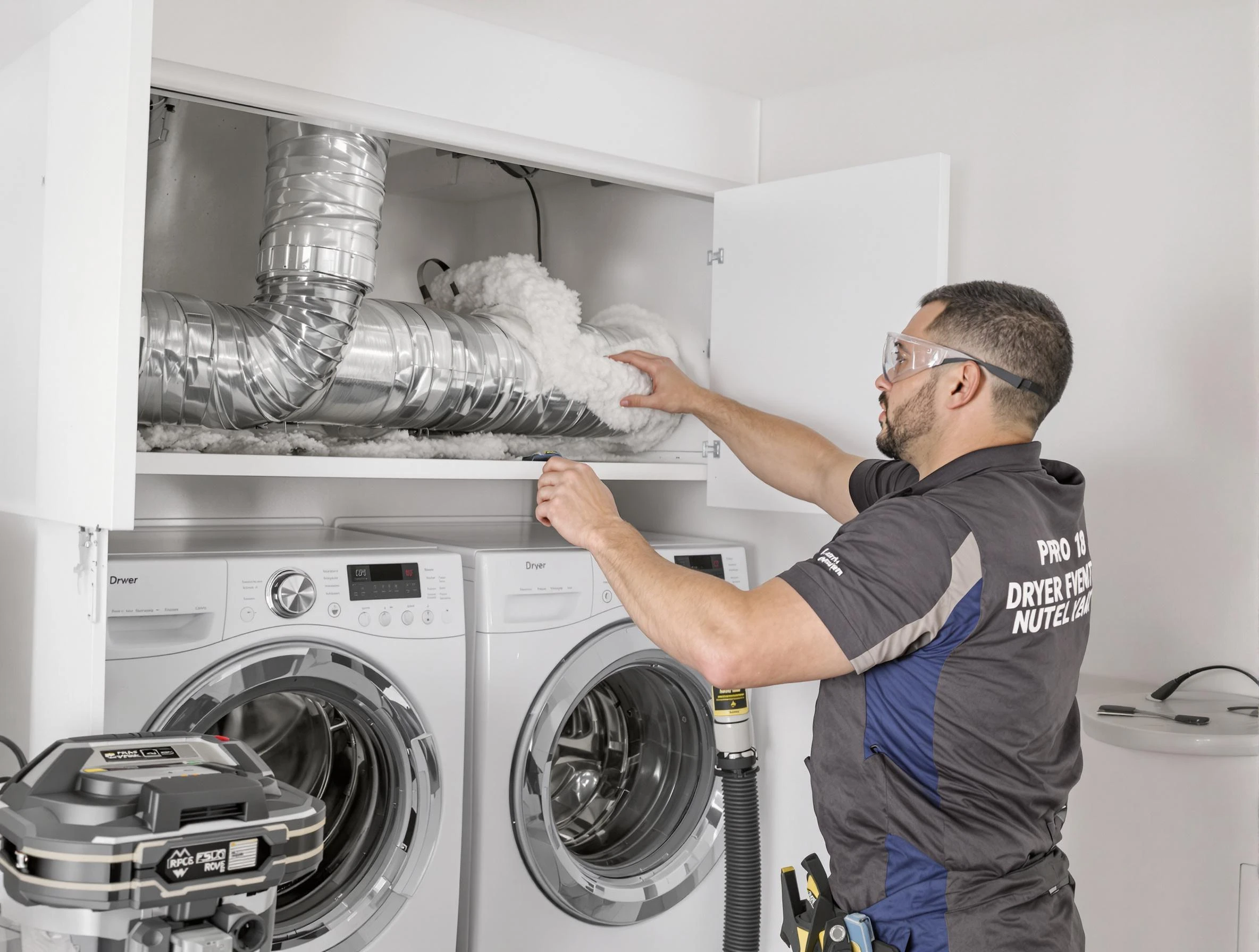 Bridgewater Dryer Vent Cleaning certified technician performing specialized gas dryer vent cleaning in Bridgewater